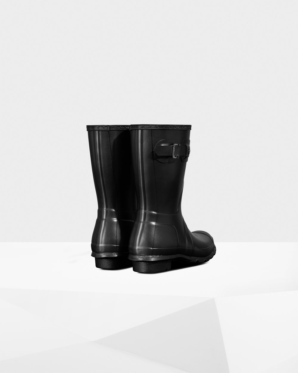Hunter Original Pearlized For Women - Short Rain Boots Black | India ZISXL3486
